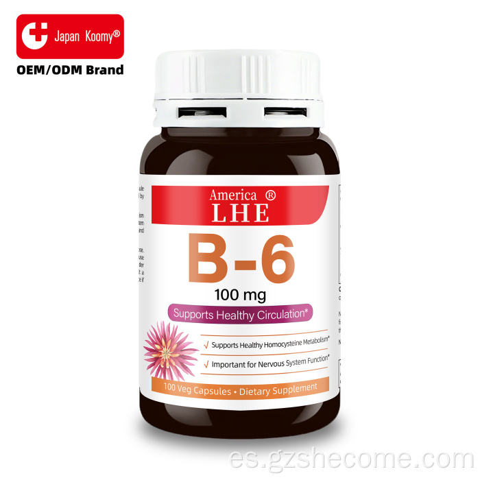 Shecome Vitamina B6 Cápsulas Sistema Nervioso Salud Del Corazón